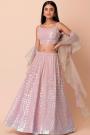 Soft Pink Georgette Embroidered Lehenga Set