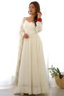 Ivory Chanderi Silk Embroidered Anarkali Dress With Georgette Dupatta