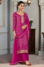 Magenta Silk Bandhani Printed & Embroidered Kurta Set