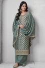 Olive Green Silk Zari Woven Embroidered Kurta Set