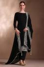 Black Georgette Sparkling Stone Embellished Kurta Set
