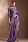 Purple Georgette Sparkling Stone Embellished Kurta Set