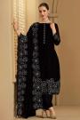Black Georgette Embroidered & Embellished Kurta Set