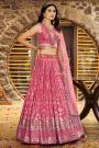 Blush Pink Silk Zari Woven & Embroidered Lehenga Set