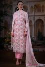 Light Pink Premium Cotton Floral Printed & Embroidered Kurta Set With Chiffon Dupatta