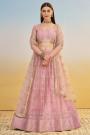 Light Pink Net Embroidered Lehenga Set