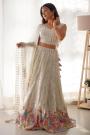 Ivory Georgette Embroidered Lehenga Set