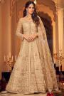 Ivory Silk & Net Embroidered Anarkali Dress