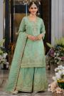 Mint Green Silk Embroidered Kurta Set