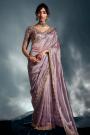 Lilac Tissue Silk Embroidered Saree