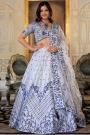 White Satin Embroidered lehenga Set