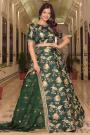 Dark Green Silk Embroidered lehenga Set