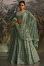 Fern Green Embroidered Net Lehenga Set