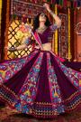 Plum & Multicolor Viscose Cotton Printed & Embroidered Navratri Chaniya Choli