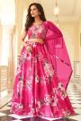 Barbie Pink Silk Printed & Embroidered Lehenga Set