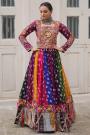 Multicolor Georgette Printed & Embroidered Chaniya Choli For Navratri