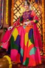 Multicolor Muslin Cotton Printed & Embroidered Navratri Chaniya Choli