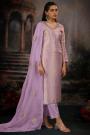 Lilac Bemberg Silk Zari Woven & Hand Embroidered Kurta Set