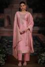 Blush Pink Zari Woven & Hand Embroidered Silk Kurta Set