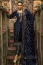 Deep Navy Blue Velvet Hand Worked & Embroidered Kurta Set