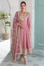 Blush Pink Silk Embroidered Anarkali Set