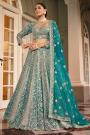 Ocean Turquoise Glam Net Embroidered Lehenga Set