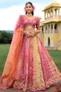 Pink & Multicolor Silk Embroidered Lehenga Set