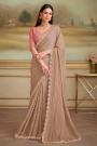 Beige Satin Pattern Georgette Saree