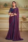 Two Shades Blue & Purple Twilight Georgette Saree