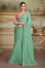 Sky Blue Tissue Georgette Saree