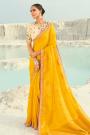Yellow Pure Organza Viscose Satin Saree