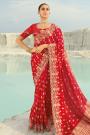 Red Pink Pure Dola Viscose Saree