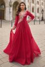 Red Crush Silk Anarkali Dress with Dupatta