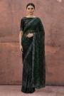 Black Velvet & Net Embellished Designer Saree