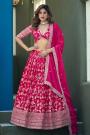Fuchsia Pink Silk Zari Woven Lehenga Set With Chinon Silk Dupatta
