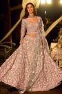 Baby Pink Floral Net Embroidered Designer Lehenga Set