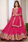 Pink Silk Embroidered Lehenga Set