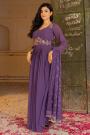 Purple Georgette Embroidered Anarkali Dress With Dupatta