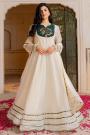 Off White Georgette Embroidered Anarkali Dress With Dupatta
