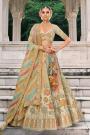 Pastel Multicolor Silk Embroidered Lehenga Set