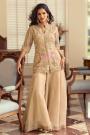 Beige Silk Hand Embroidered Kurta Set