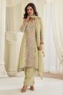 Pastel Green Silk Hand Embroidered Kurta Set