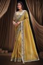 Mustard Crush Silk Embroidered Saree With Blouse