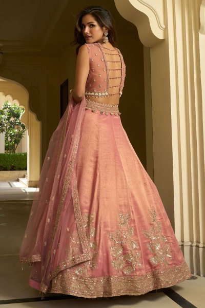 Blush Pink Silk Embroidered Lehenga Set Blush Pink Silk Embroidered Lehenga Set