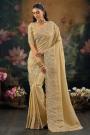 Beige Ivory Kanjivaram Silk Embroidered Saree