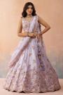 Lilac Tissue Silk Embroidered Lehenga Set