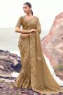 Beige Banarasi Silk Zari Woven & Embroidered Saree