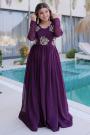Plum Silk Embroidered Anarkali Dress
