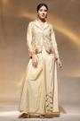 Ivory Crepe Silk Embroidered Indo-Western Top & Dhoti Skirt Set