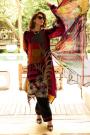 Black, Maroon, & Multicolor Printed & Embellished Silk Kurta With Dupatta & Palazzo